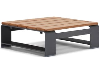 Woodard Gather Aluminum Rectangular Outdoor Side Table with NexTeak Top