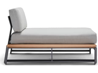 Woodard Gather Aluminum LHF Outdoor Patio Chaise Lounge with NextTeak Accent