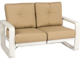 Woodard Vale Cushion Aluminum Dual Rocker Patio Loveseat