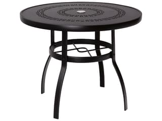 Deluxe Trellis Top 36-Inch Round Dining Table with Umbrella Hole