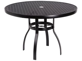 Aluminum Deluxe Round Lattice Top Table with Umbrella Hole