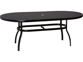 Aluminum Deluxe Oval Lattice Top Table with Umbrella Hole