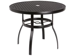 Aluminum Deluxe Round Lattice Top Table with Umbrella Hole