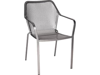 Delmar Wrought Iron Stackable Patio Dining Arm Chair