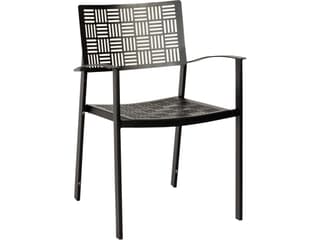 New Century Wrought Iron Stackable Outdoor Patio Dining Arm Chair