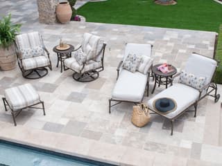 Woodard Delphi Cushion Cast Aluminum Outdoor Patio Lounge Set