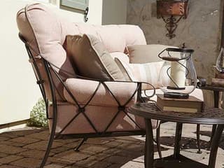 Woodard Derby Wrought Iron Cushion Outdoor Patio Lounge Set
