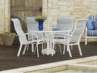 Woodard Fremont Padded Sling Aluminum Outdoor Dining Set