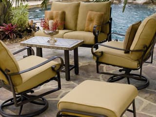 Woodard Belden Cushion Aluminum Outdoor Patio Lounge Set