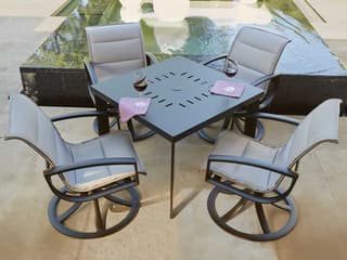 Woodard Metropolis Padded Sling Aluminum Patio Dining Set