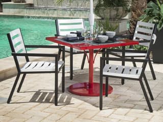 Woodard Palm Coast Slat Aluminum Patio Dining Set