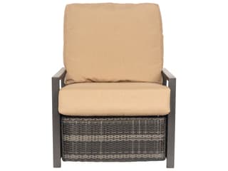 Woodard Geni Wicker Charcoal Gray Reclining Outdoor Patio Lounge Chair