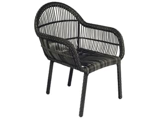 Cape Wicker Charcoal Gray Cape Patio Dining Arm Chair
