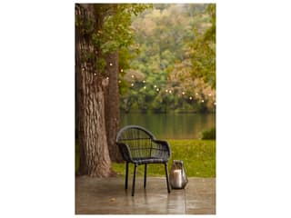 Woodard Cape Wicker Charcoal Gray Cape Patio Dining Arm Chair