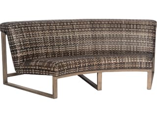 Woodard Reunion Wicker Calico Curved Outdoor Sofa