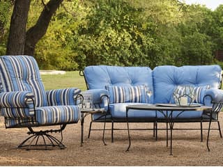 Woodard Terrace Cushion Wrought Iron Patio Lounge Set