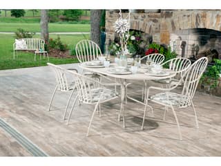 Woodard Valencia Wrought Iron Outdoor Patio Dining Set