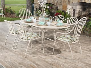 Woodard Valencia Wrought Iron Outdoor Patio Dining Set
