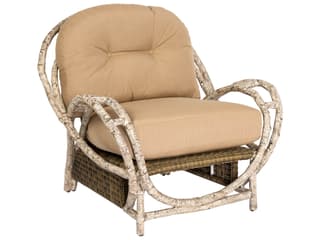 Woodard Whitecraft River Run Wicker Antique Palm Butterfly Outdoor Lounge Chair
