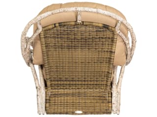 Woodard Whitecraft River Run Wicker Antique Palm Butterfly Swivel Patio Lounge Chair