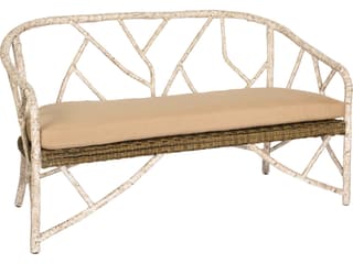Woodard Whitecraft River Run Wicker Antique Palm Outdoor Loveseat