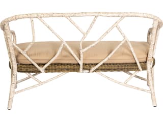 Woodard Whitecraft River Run Wicker Antique Palm Outdoor Loveseat
