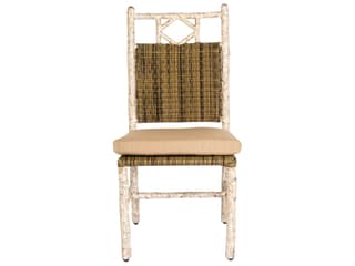 Woodard Whitecraft River Run Wicker Antique Palm Outdoor Dining Side Chair