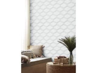 Antonina Vella Boho Luxe White Grey Palisades Paperweave Wallpaper