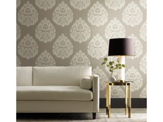 York Wallcoverings Ronald Redding 24 Karat Beige Teardrop Damask Wallpaper