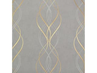 Antonina Vella Modern Metals Grey Gold Aurora Wallpaper