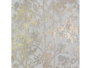 Antonina Vella Modern Metals White Gold Shimmering Foliage Wallpaper