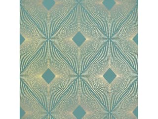 Antonina Vella Modern Metals Teal Gold Harlowe Wallpaper