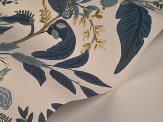 York Wallcoverings Blue / White Peacock Wallpaper