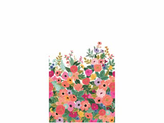 York Wallcoverings Cream / Bright Pink Garden Party Wallpaper Mural