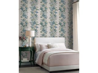 Rifle Paper Co. Second Edition White Blue Garden Party Trellis Wallpaper