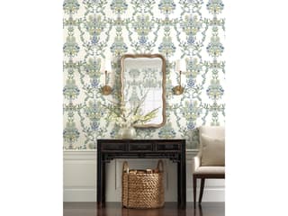 Rifle Paper Co. Second Edition White Blue Luxembourg Wallpaper