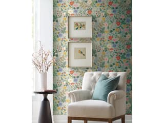 Rifle Paper Co. Second Edition Green Pink Strawberry Fields Wallpaper