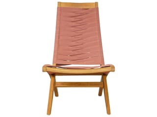 Zuo Outdoor Rova Terracotta Wood Strap Lounge Chair