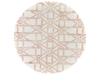 Lorrain Geometric Area Rug in Blush and Ivory