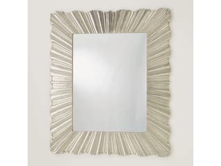 Linen Fold Silver Wall Mirror Large