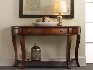 Hooker Furniture Brookhaven Demilune Distressed Clear Cherry Wood Console Table