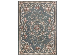 Avalon Slate Blue Aubusson Traditional Machine-Made Area Rug