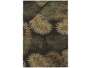 Havana Hand Tufted Wool Tropical Area Rug in Espresso
