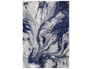 Illusions Blue Watercolors Area Rug Durable Polypropylene Abstract Design