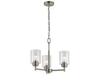 Winslow 3-Light Brushed Nickel Chandelier with Clear Seeded Glass