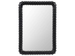 Toshi Rounded Rectangle Wall Mirror in Hand Rubbed Black Mahogany