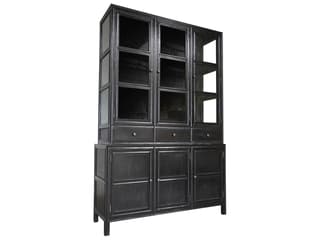 Noir Colonial Hutch Display Cabinet