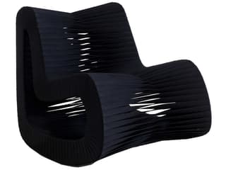 Seat Belt Rocker Rocking Chair in Black with Metal Frame