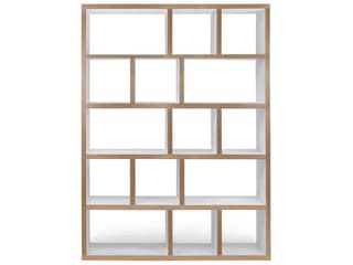 Berlin Bookcase Geometric Pure White and Plywood