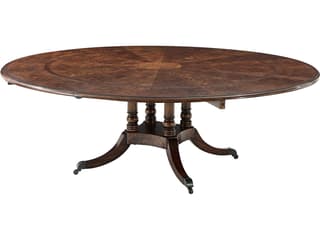 Theodore Alexander Essential Round Wood Flame Figured Veneer